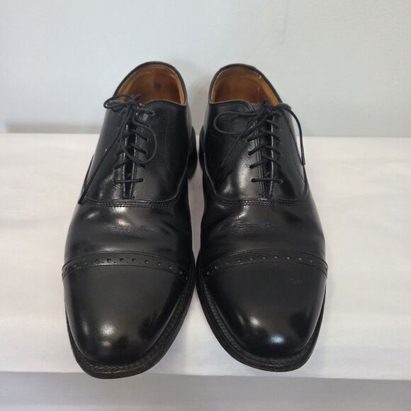 Allen Edmonds Mens Black Byron Leather Dress Shoes Size 9.5 C Narrow Business